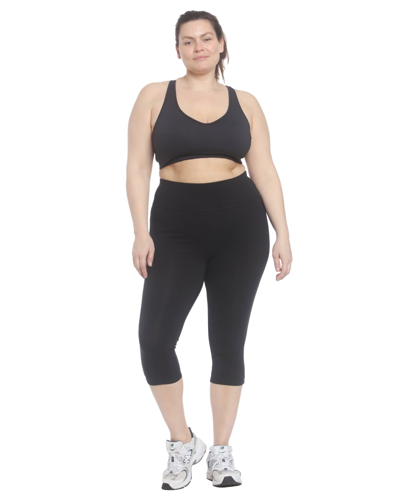 Front of plus size Zuri Sporty Capri Legging by Spalding | Dia&Co | dia_product_style_image_id:197751